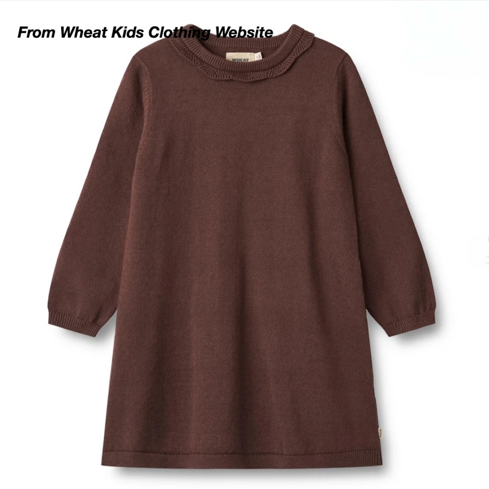 NWT: WHEAT NANNIE KNIT DRESS IN EGGPLANT (3Y)